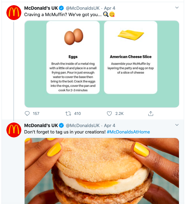McDonald's McMuffin "make at home" social media posting