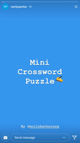 blog image - warby parker instagram crossword puzzle